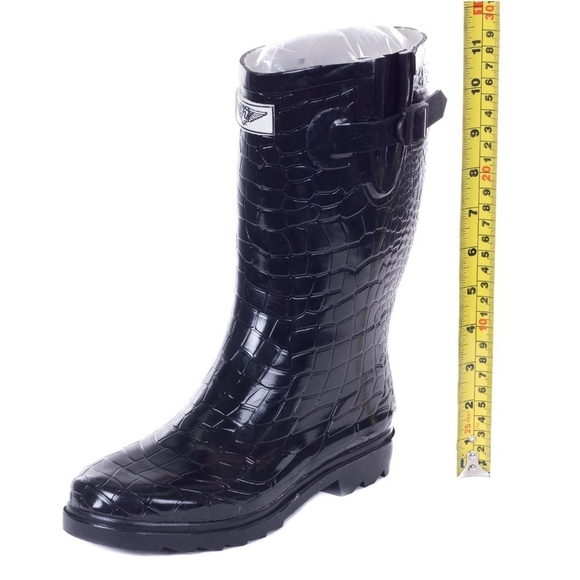 Women's Rainboots, MidCalf Rain Boots, #5515, Croco, size 10 - Picture 2 of 4